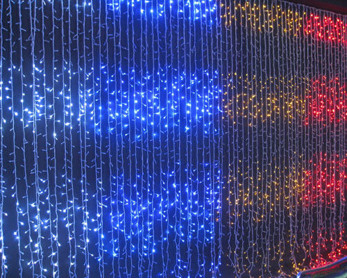 フラット放出 220v フェアリー LED 屋外クリスマスライトカーテン CE ROHS承認