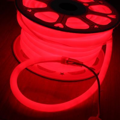 110V 220V 360度 柔らかい丸いLED ネオンロープ 明るい赤色