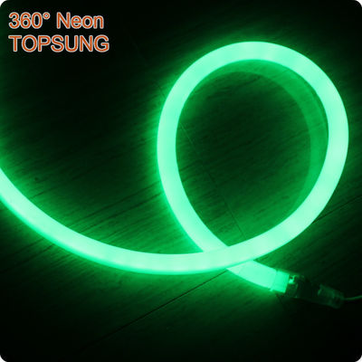 110V 360度発光 16mm丸型 スリム LED ネオンフレックス クリスマスライト緑色