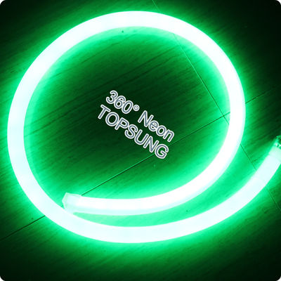 110V 360度発光 16mm丸型 スリム LED ネオンフレックス クリスマスライト緑色