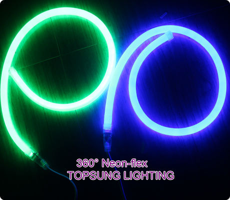 360度 丸い LED ネオンフレックス LED ネオンチューブ 16mm 緑のロープ 24v