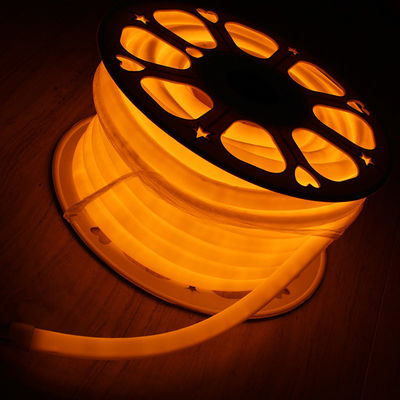オレンジの薄い丸いPVCチューブネオンライト 16mm 360度LEDネオンフレックス DC24V