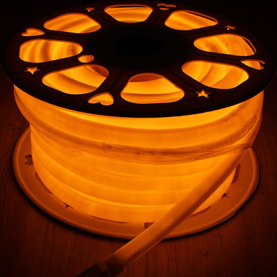 オレンジの薄い丸いPVCチューブネオンライト 16mm 360度LEDネオンフレックス DC24V