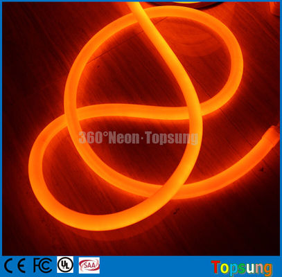 IP67 220V LEDネオンロープ 16mm 360度丸型フレックスライト オレンジ
