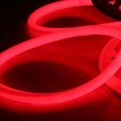 360度の丸い赤色 LEDネオンフレックス 24v ip67 防水 建物用