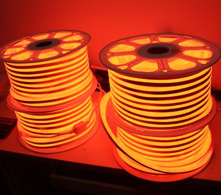 オレンジ色 12v ミニ LED ネオンフレックスライト 7x15mm 交換 ネオンチューブ 2835 smd 柔軟なストライプロープ ip68 注射
