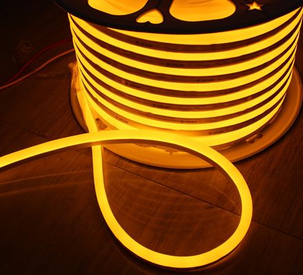 50m スロール 紫外線防止 完全防水 IP68 LED フレックスネオンストライプ 24vsmd 柔軟な柔らかいチューブ 黄色発光ミニ 7*15mm