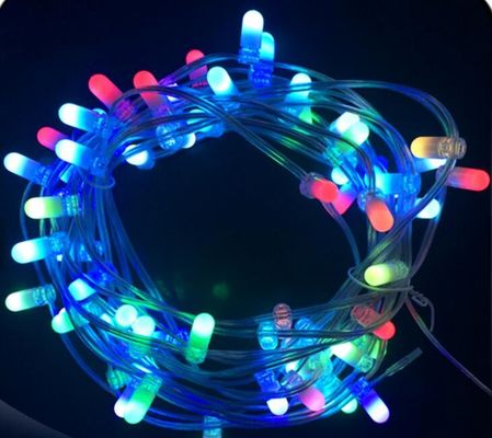 LED電球ストリング 屋外 100m 12V RGB 変色 LED フェアリーストリングライト クリスマスクリップストライプ