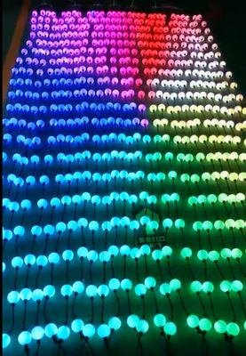 10 フィートリール DMX 24v 50mm RGB ピクセル LEDライト ストリング グローブ 3Dボール 屋外装飾プロジェクト
